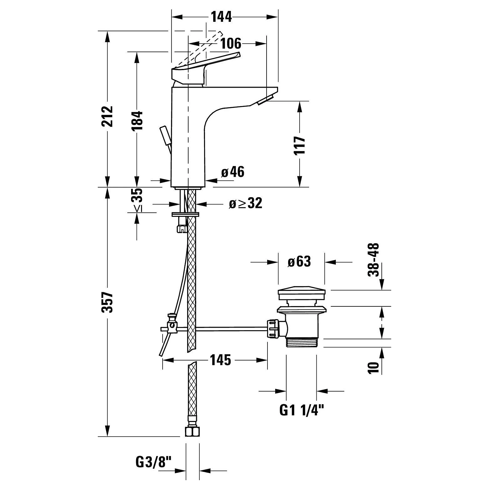 Duravit DuraStyle Gider Setli Yüksek Lavabo Bataryası 2