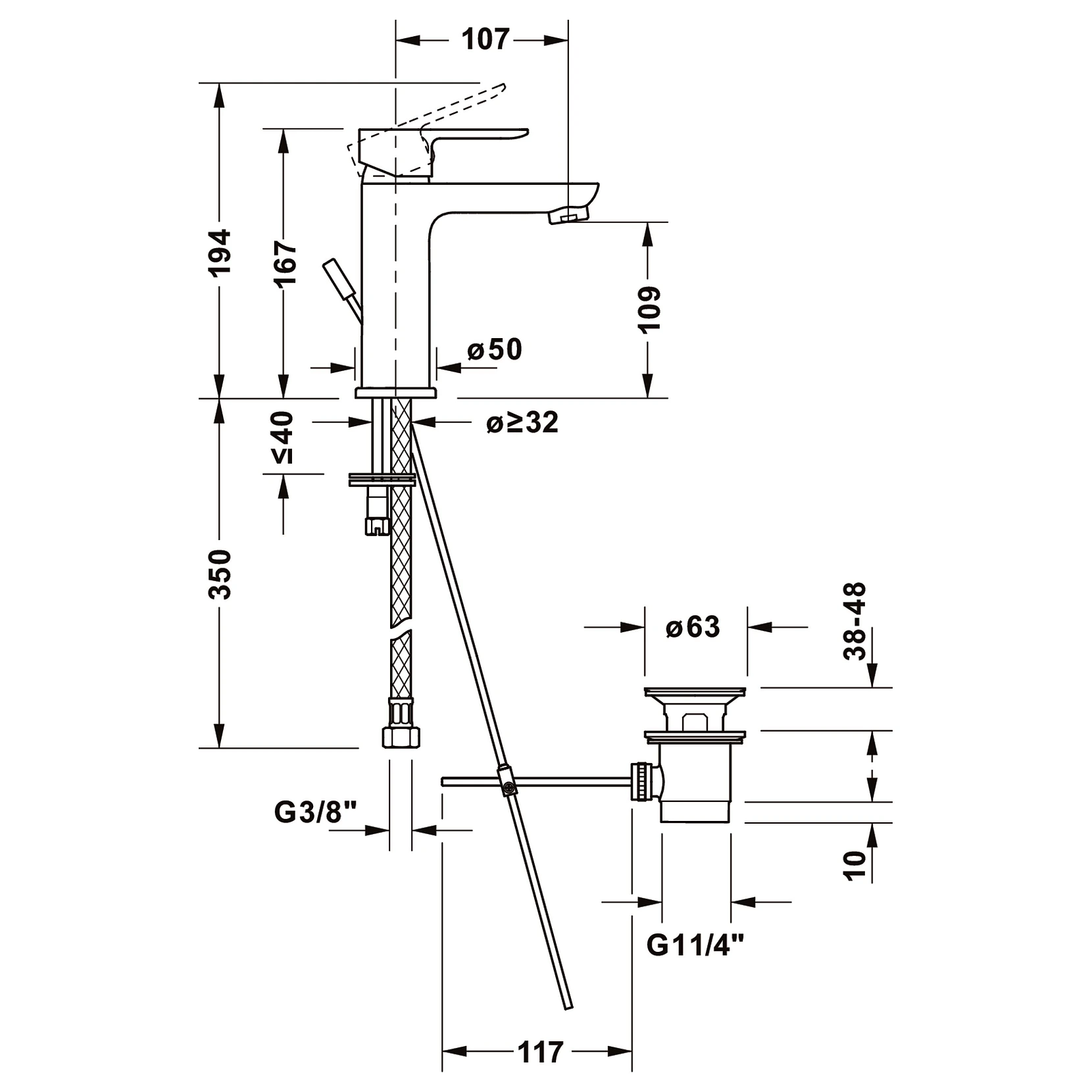 Duravit D-Code Gider Setli Yüksek Lavabo Bataryası 2
