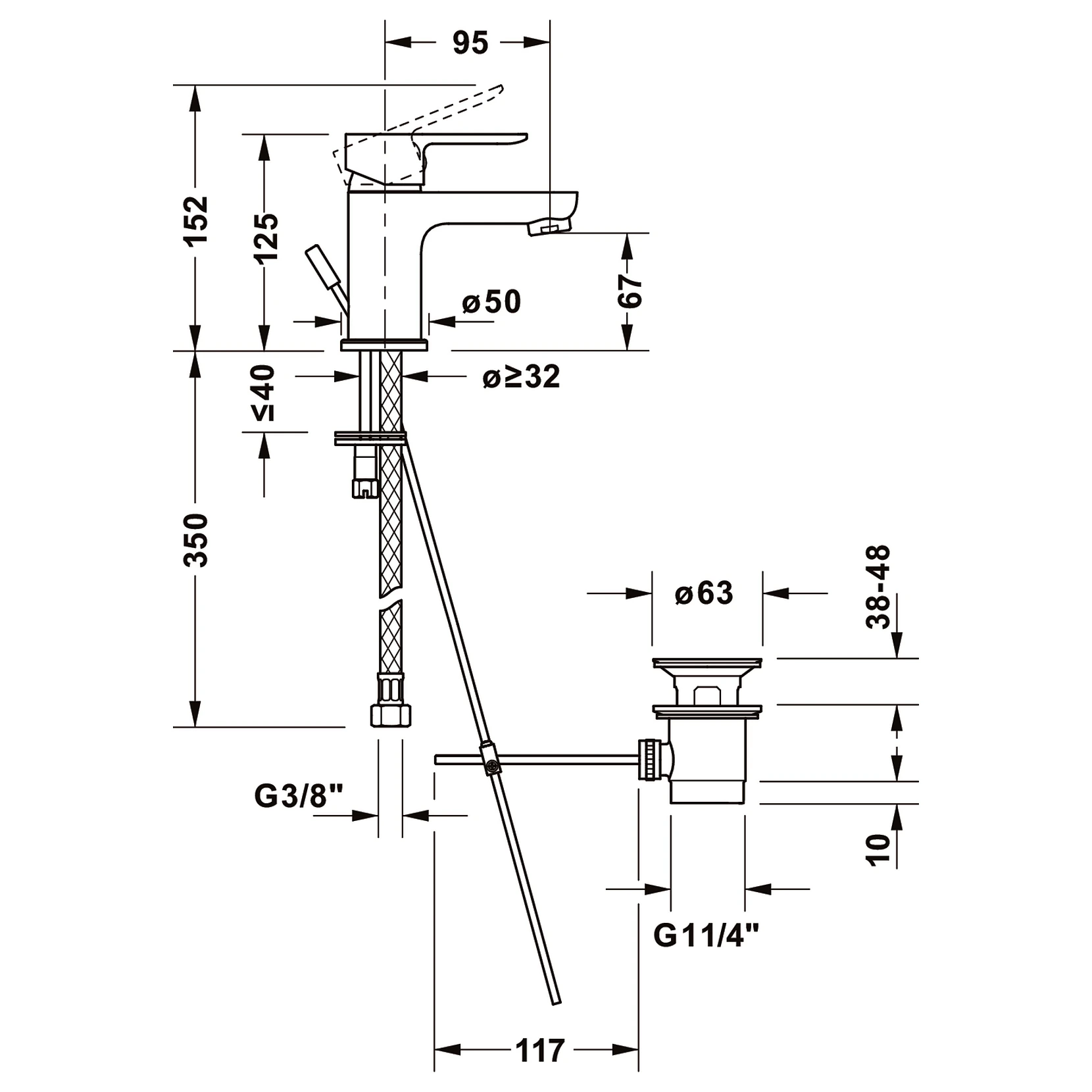 Duravit D-Code Gider Setli Mat Siyah Lavabo Bataryası 2