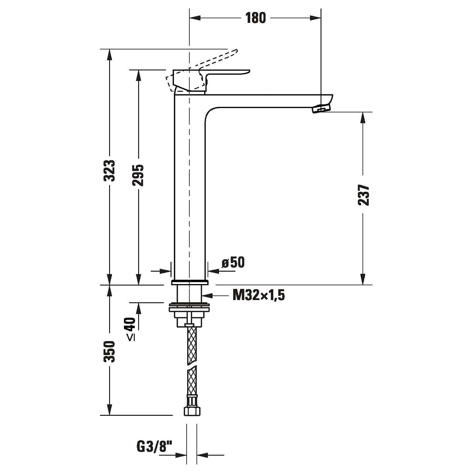 Duravit D-Code Mat Siyah Çanak Lavabo Bataryası 2