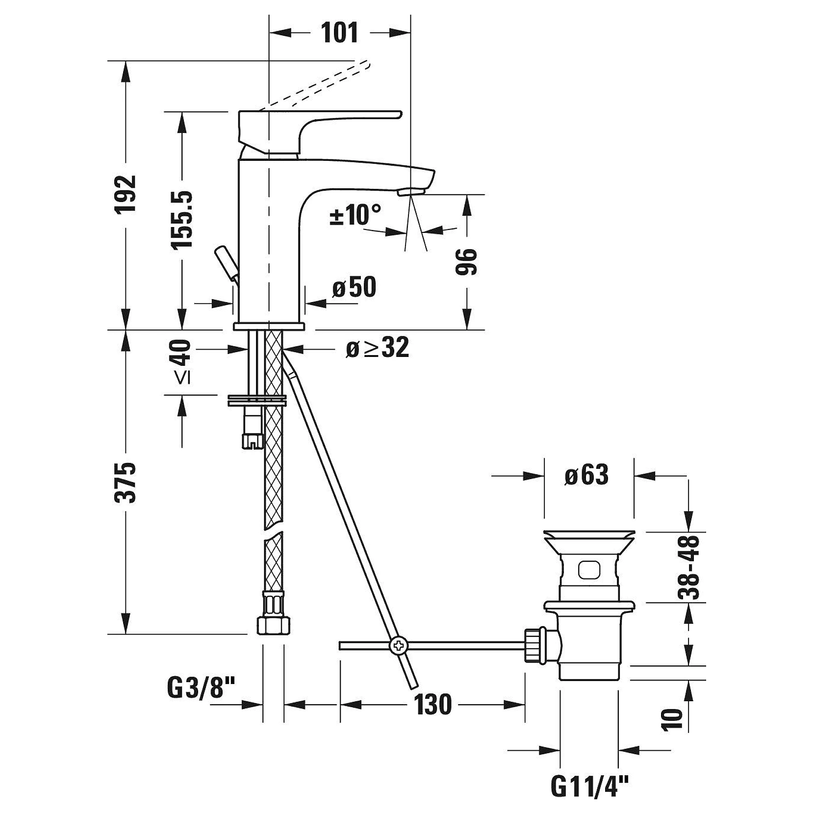 Duravit B.1 Gider Setli Lavabo Bataryası 2