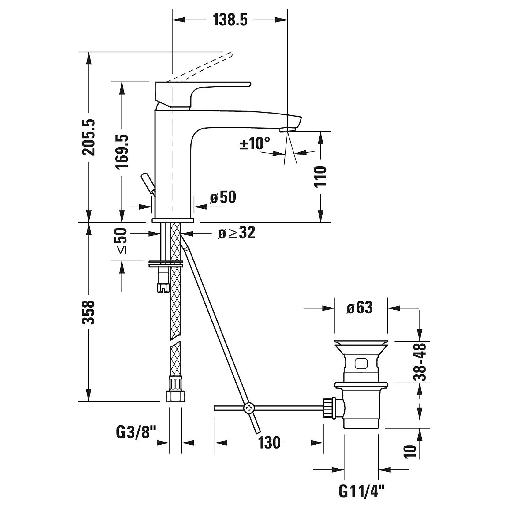 Duravit B.1 Gider Setli Yüksek Lavabo Bataryası 2
