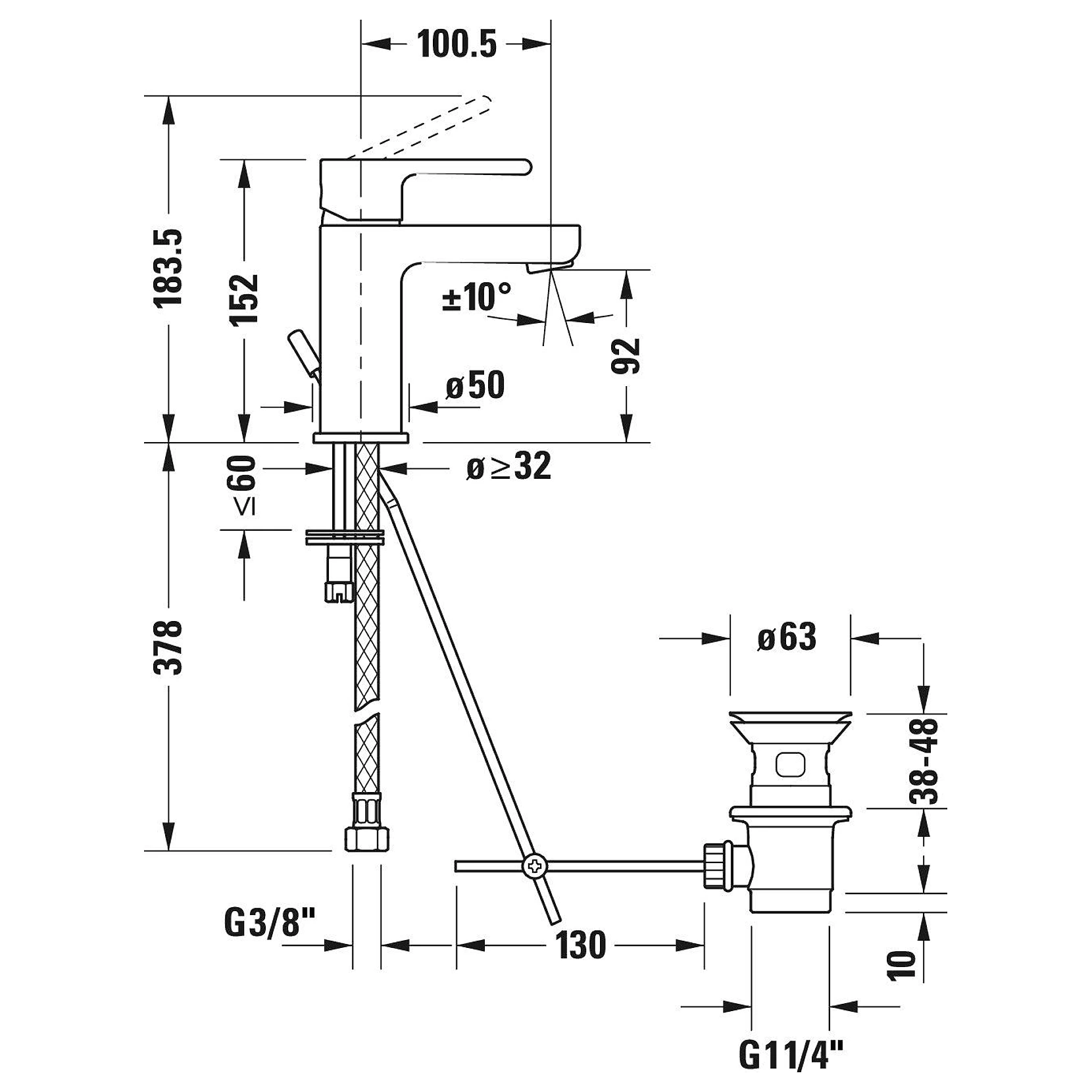 Duravit B.2 Gider Setli Lavabo Bataryası 2