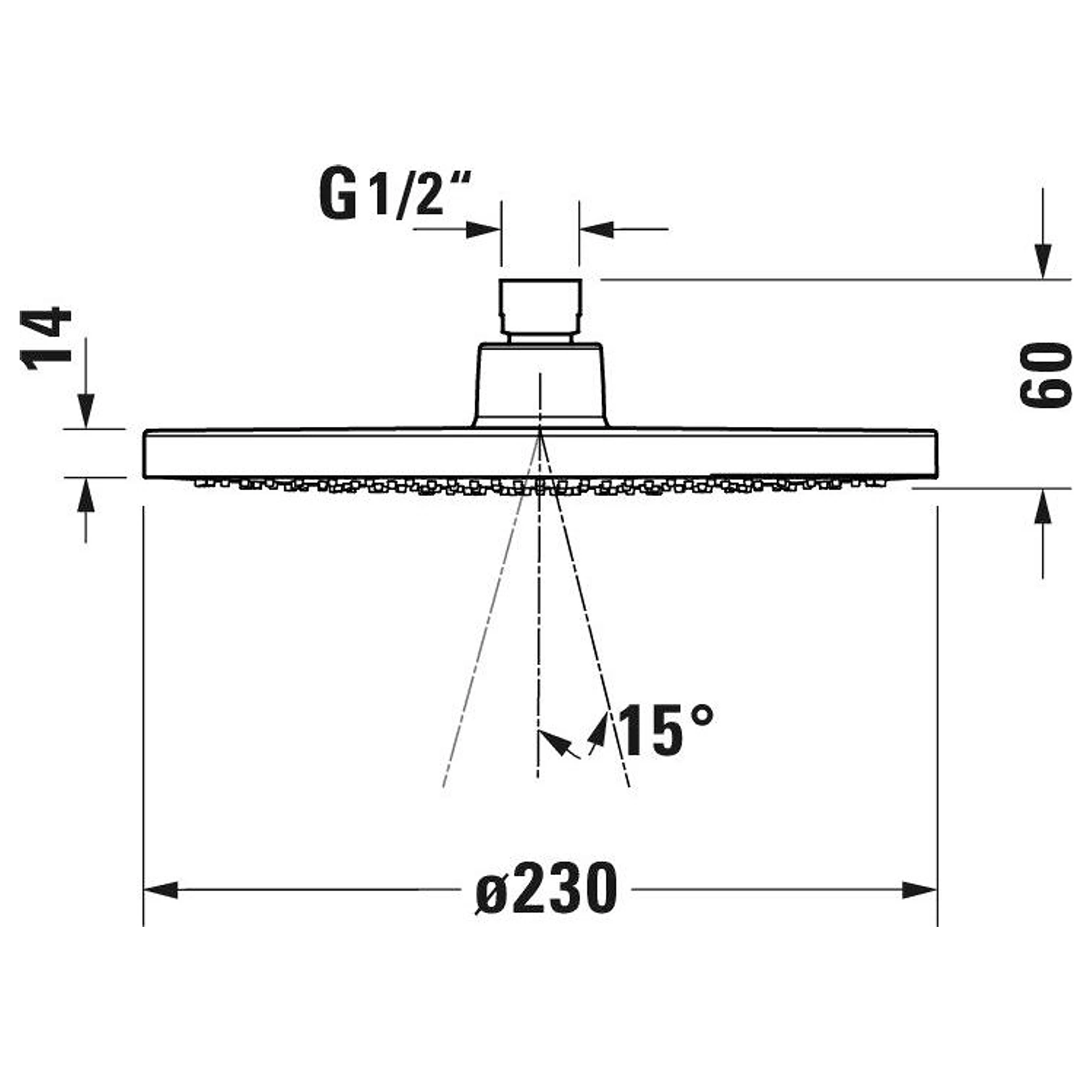 Duravit 230 Mm 1 Fonksiyonlu MinusFlow Tepe Duşu 2