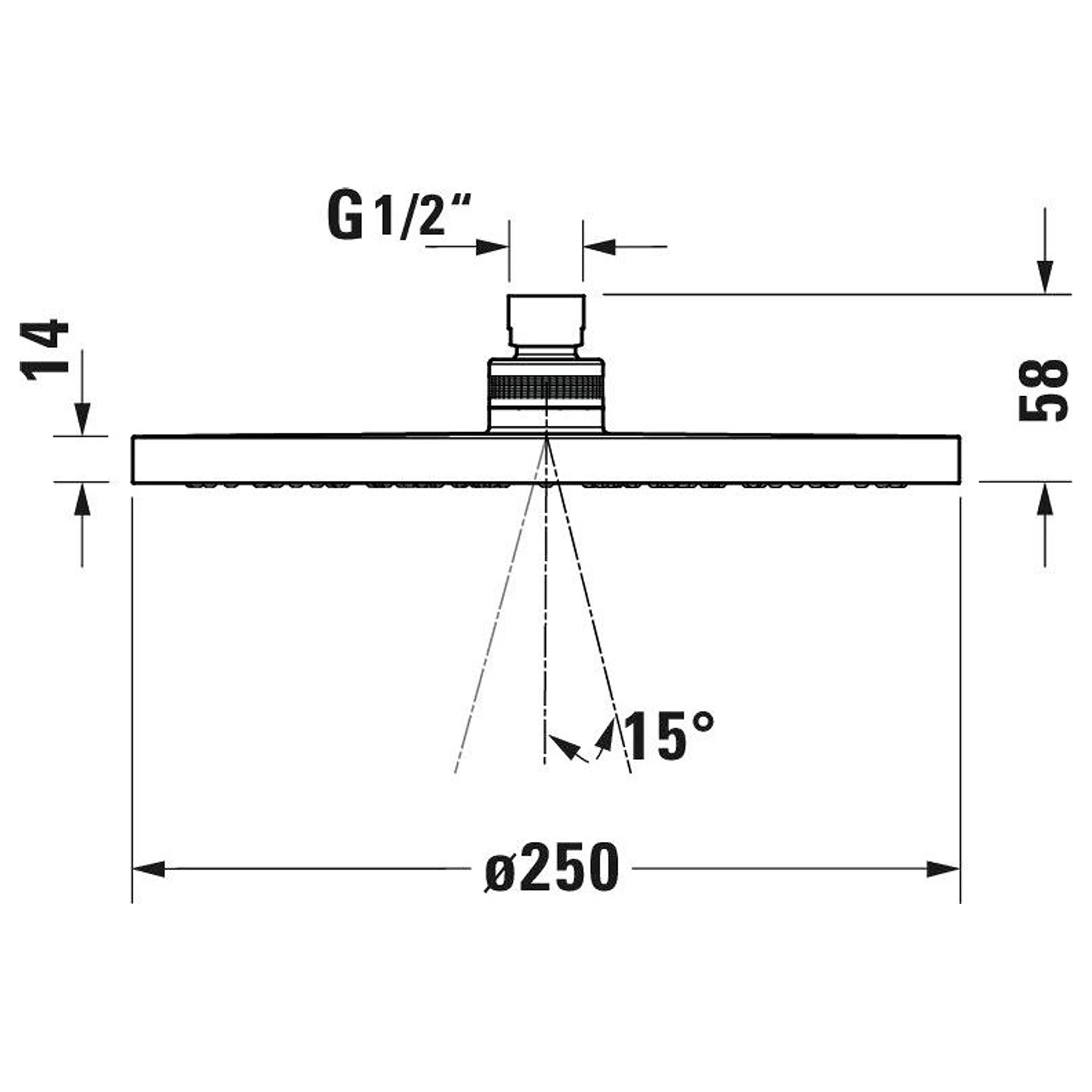 Duravit 250 Mm 1 Fonksiyonlu MinusFlow Altın Tepe Duşu 2