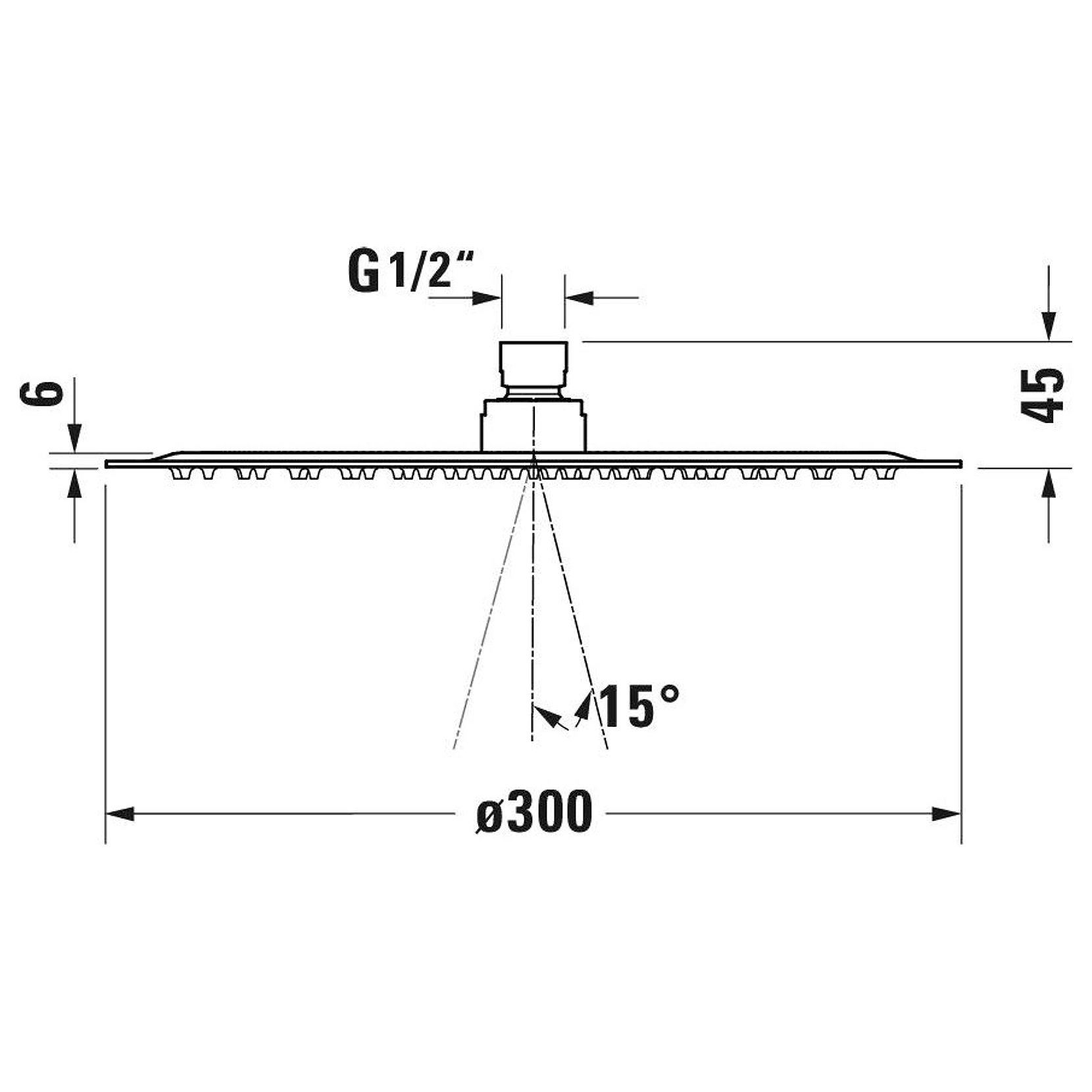 Duravit 300 Mm 1 Fonksiyonlu Paslanmaz Çelik Tepe Duşu 2