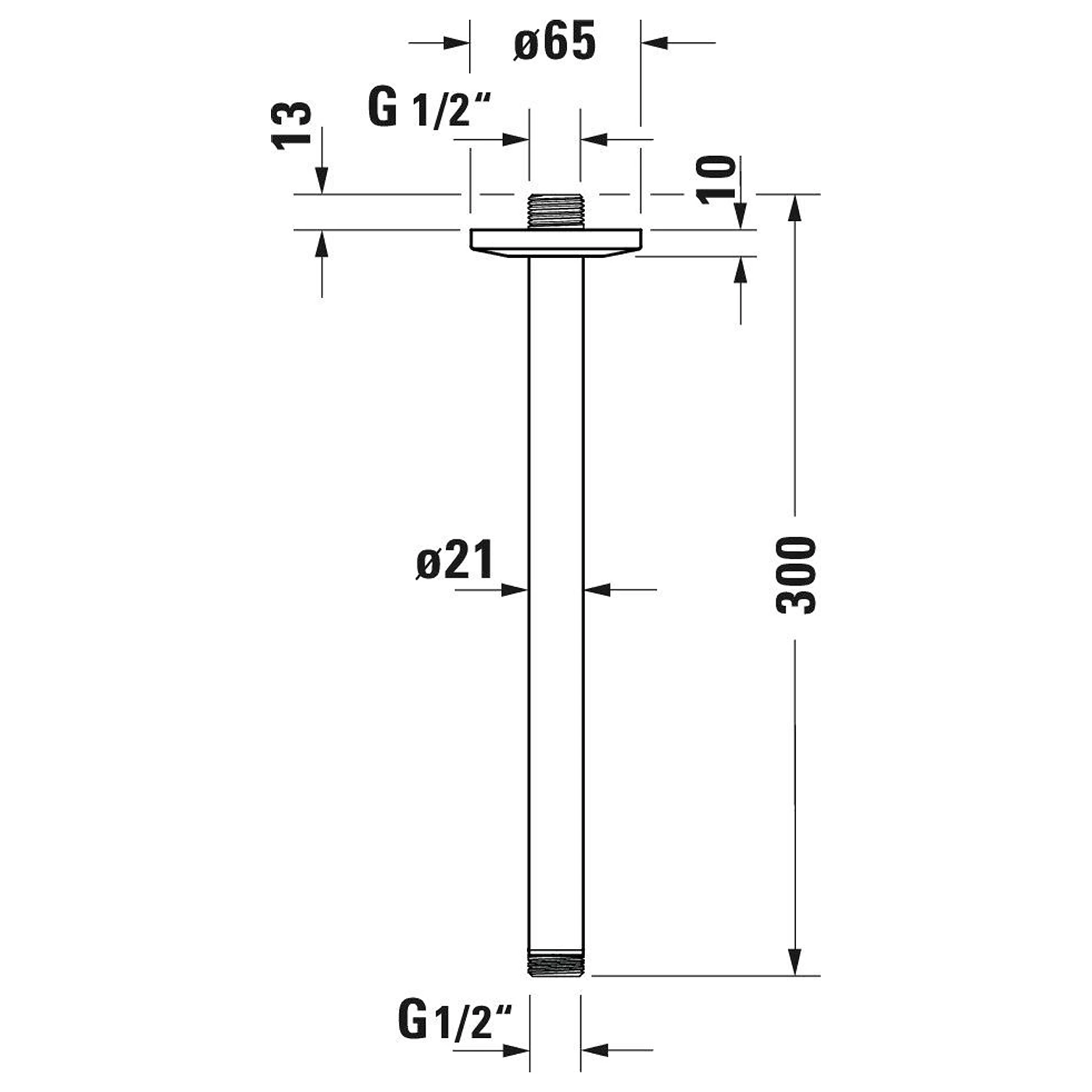 Duravit 300 Mm Mat Siyah Duş Kolu 2