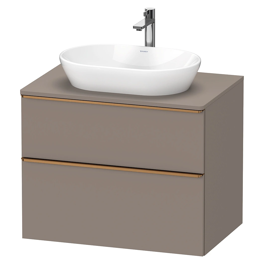 Duravit D-Neo 80 Cm Mat Bazalt İki Çekmeceli Bronz Kulplu Lavabo Dolabı