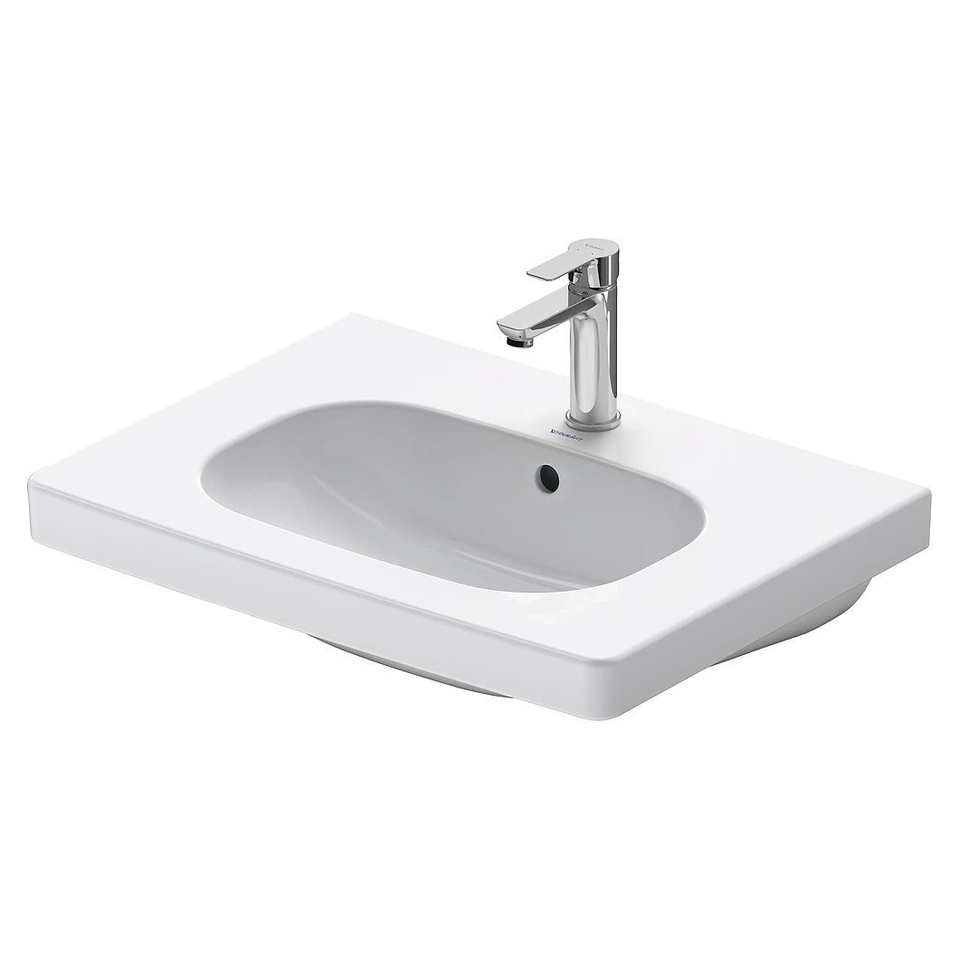 Duravit D-Code 65 Cm Beyaz Tek Armatür Delikli Lavabo