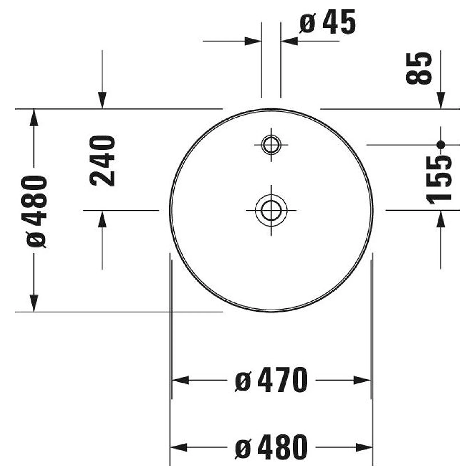 Duravit Cape Cod 48 Cm Beyaz Tek Armatür Delikli Çanak Lavabo 2