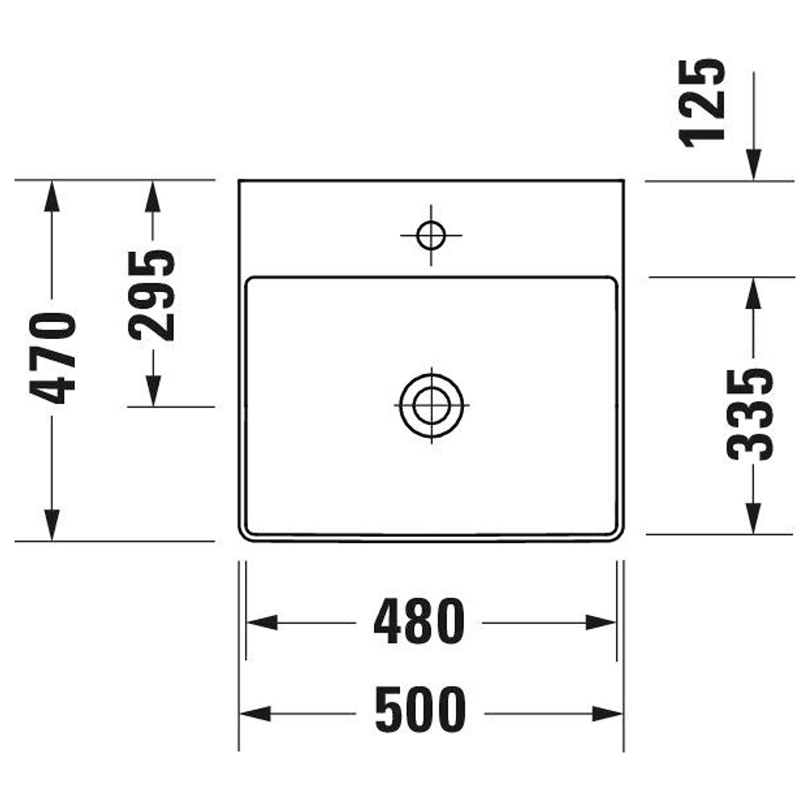 Duravit DuraSquare 50 Cm Beyaz Batarya Bankolu Lavabo 2