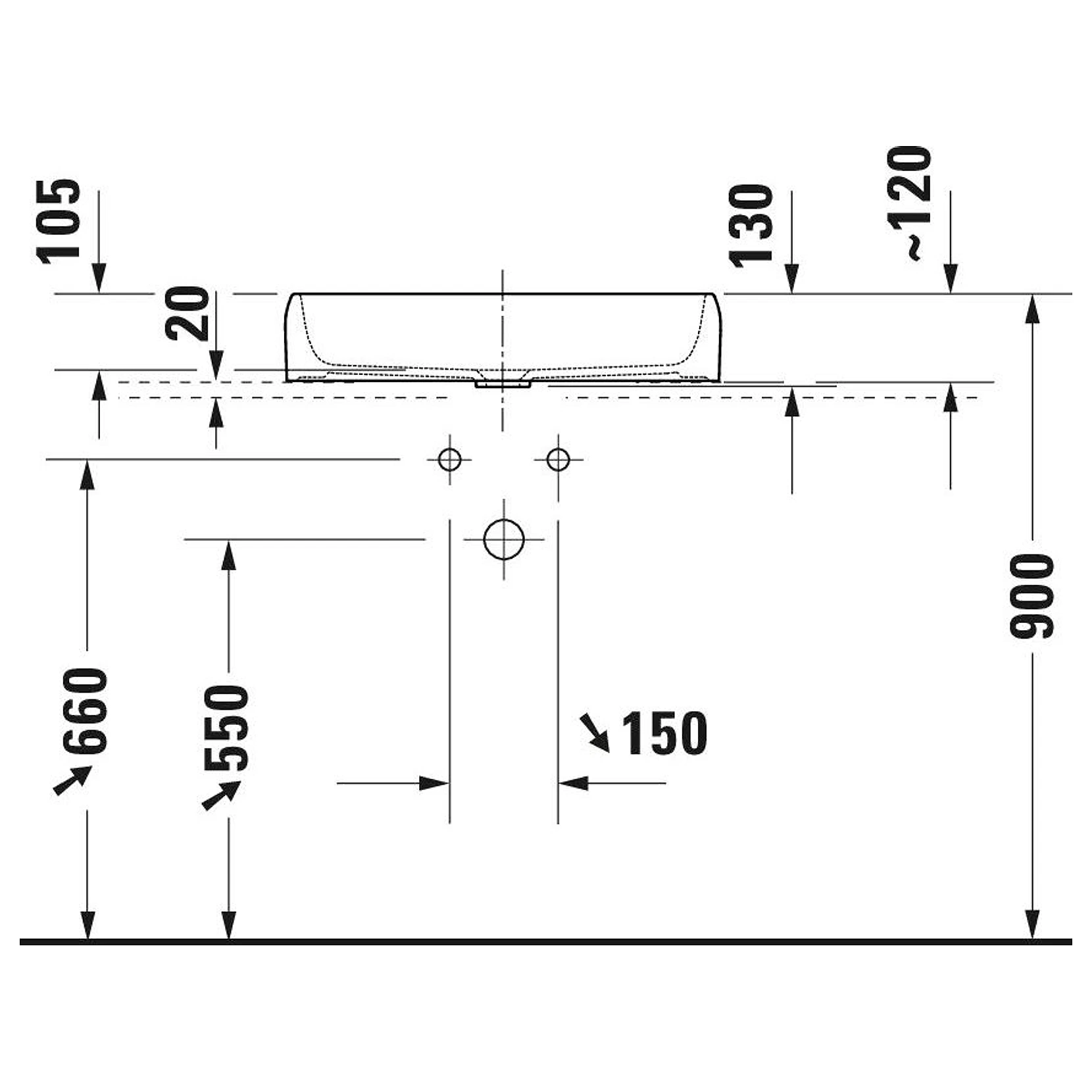 Duravit Qatego 60 Cm Beyaz Armatür Deliksiz Çanak Lavabo 2