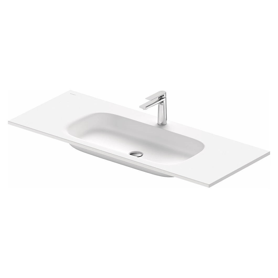 Duravit Sivida 122 Cm Mat Beyaz Batarya Bankalı Tek Armatür Delikli Lavabo