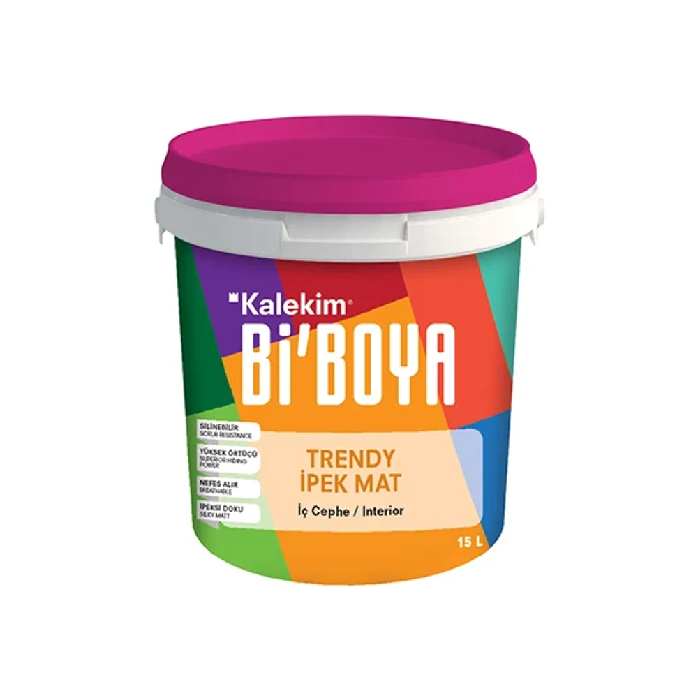 Bi'Boya Trendy İpek Mat Beyaz 15 Lt İç Cephe Boyası