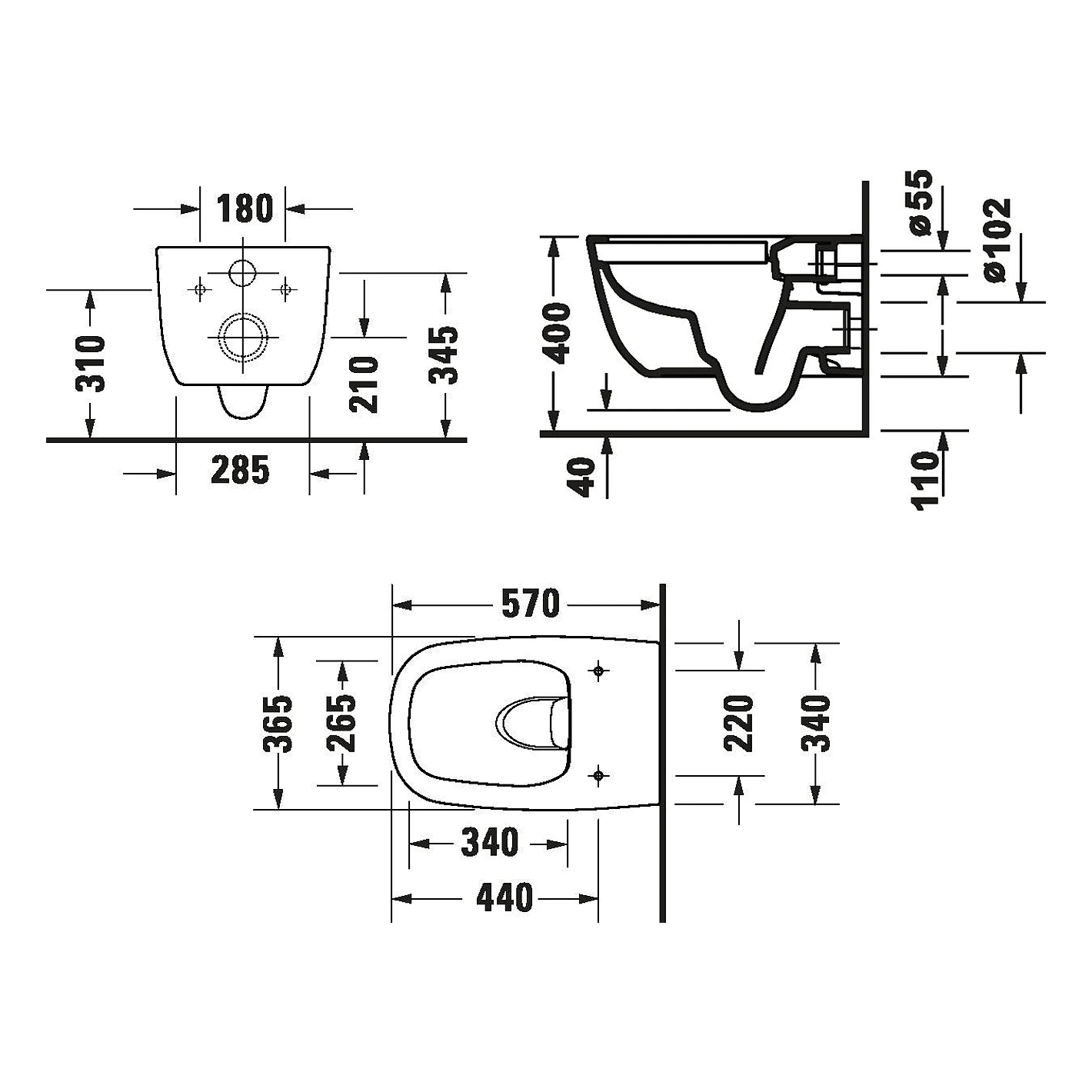 Duravit Aurena 57 Cm Beyaz Rimless HygieneFlush Asma Klozet 2