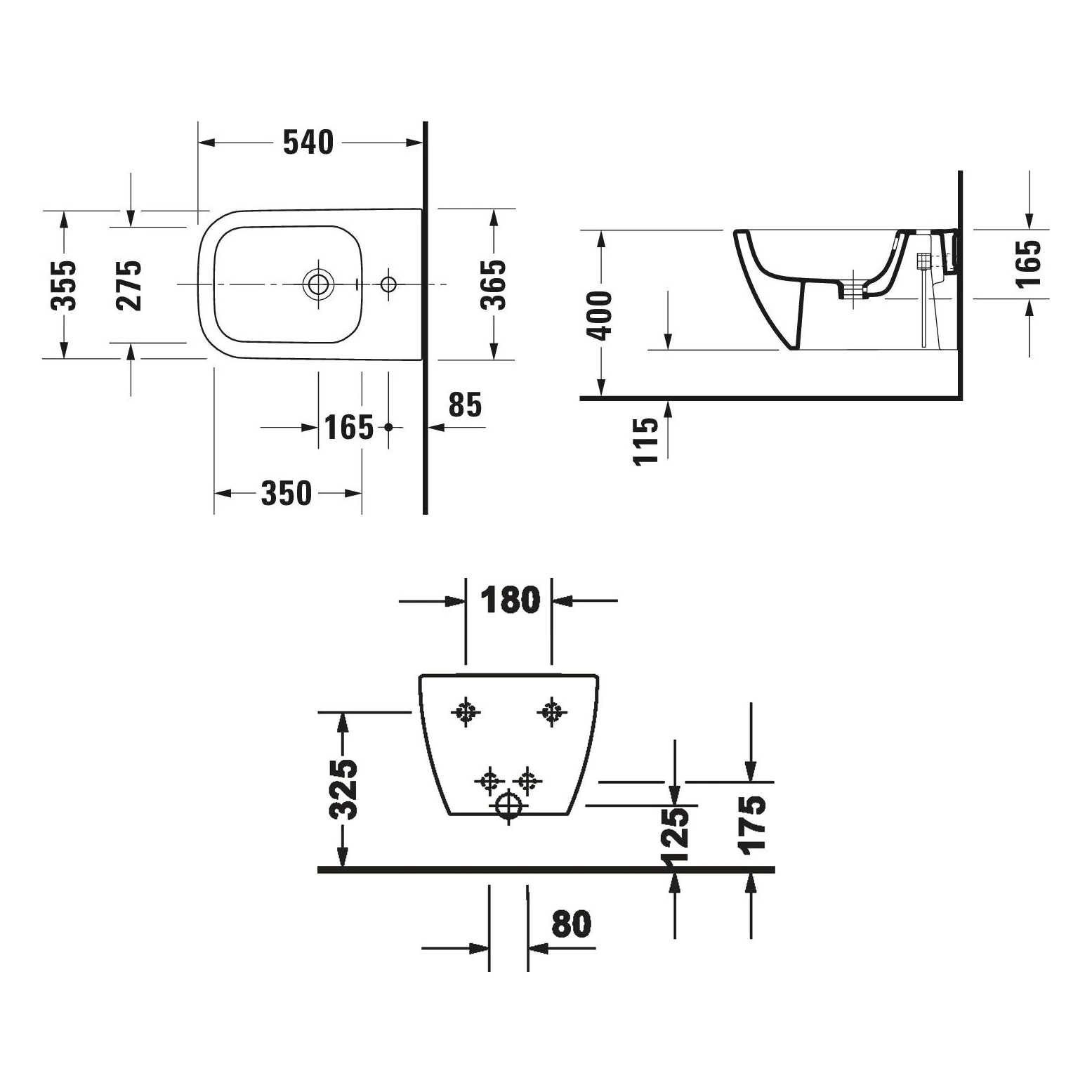 Duravit Happy D.2 54 Cm Antrasit Mat Asma Bide 2