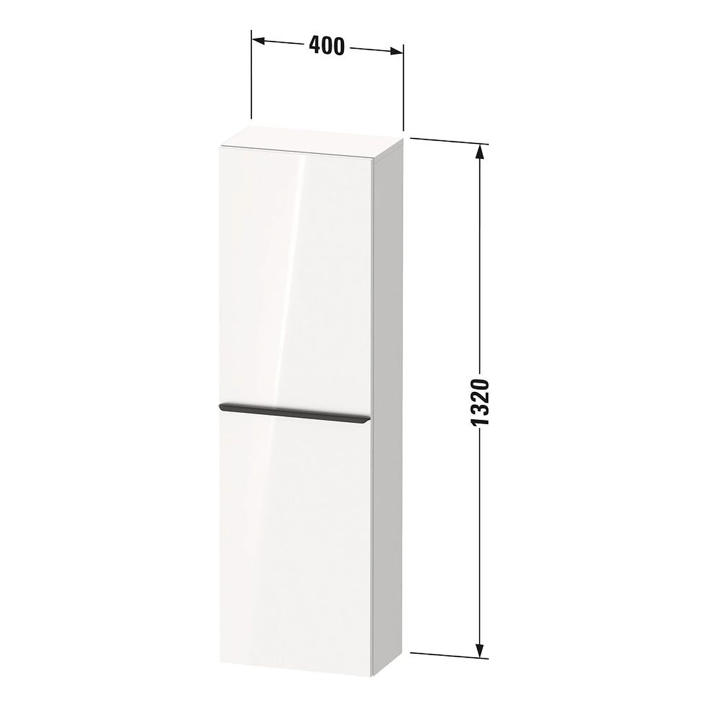 Duravit D-Neo 40 Cm Mat Bazalt Bronz Kulplu Kısa Boy Dolabı 2
