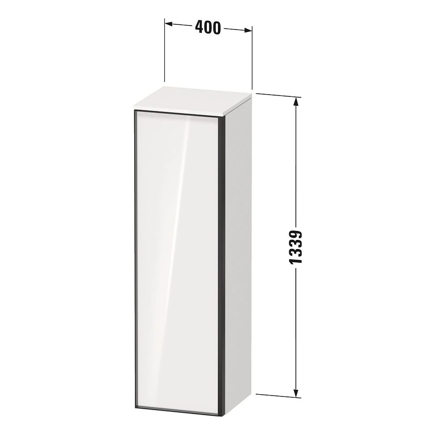 Duravit Vitrium 40 Cm Mat Beyaz Sağ Kısa Boy Dolabı 2