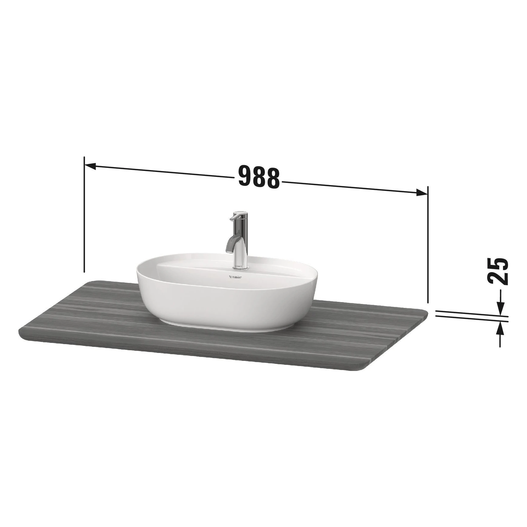 Duravit Luv 99 Cm Mat Amerikan Ceviz Masif Lavabo Tezgahı 2