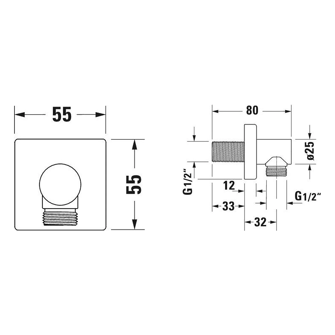 Duravit Kare Askısız El Duşu Çıkışı 2