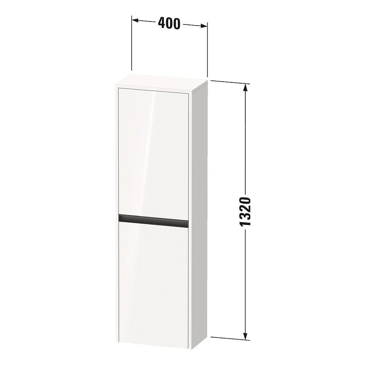 Duravit Ketho.2 40 Cm Siyah Meşe 2 Kapaklı Kısa Boy Dolabı 2