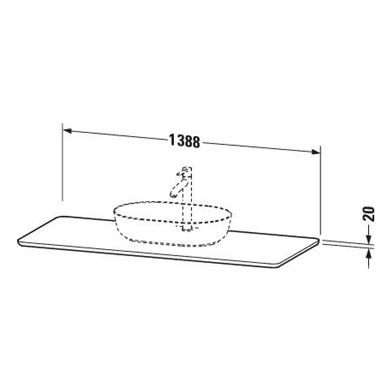 Duravit Luv 139 Cm Kum Kuvars Taş Lavabo Tezgahı 2