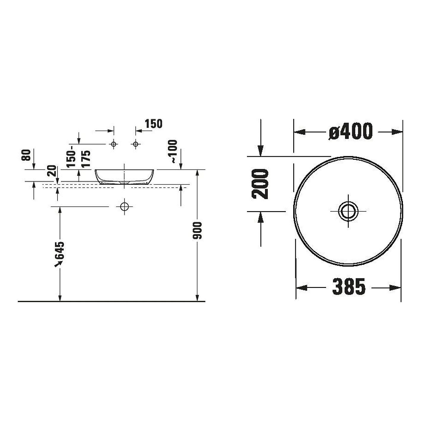 Duravit Sivida 40 Cm Mat Beyaz Yuvarlak Çanak Lavabo 2