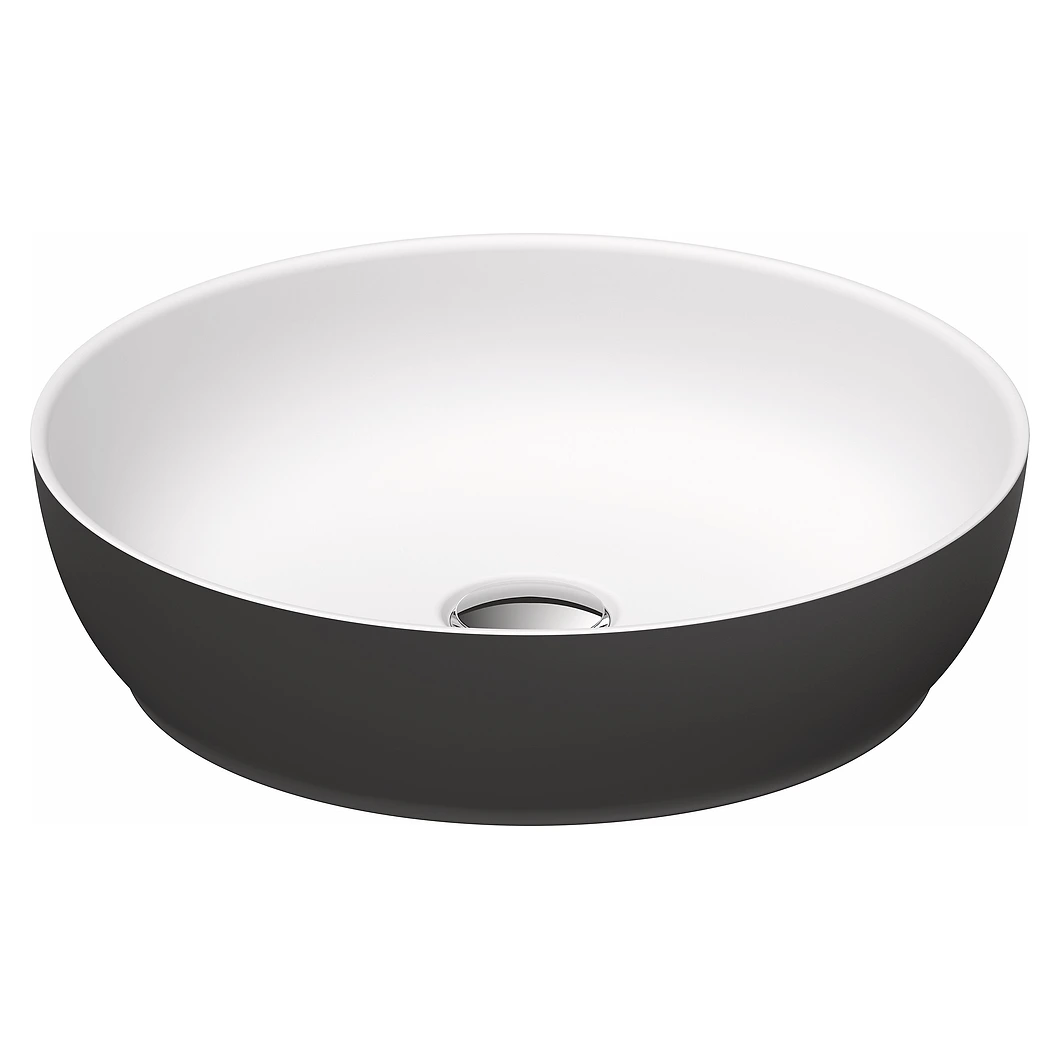 Duravit Sivida 40 Cm Beyaz Koyu Gri Yuvarlak Çanak Lavabo