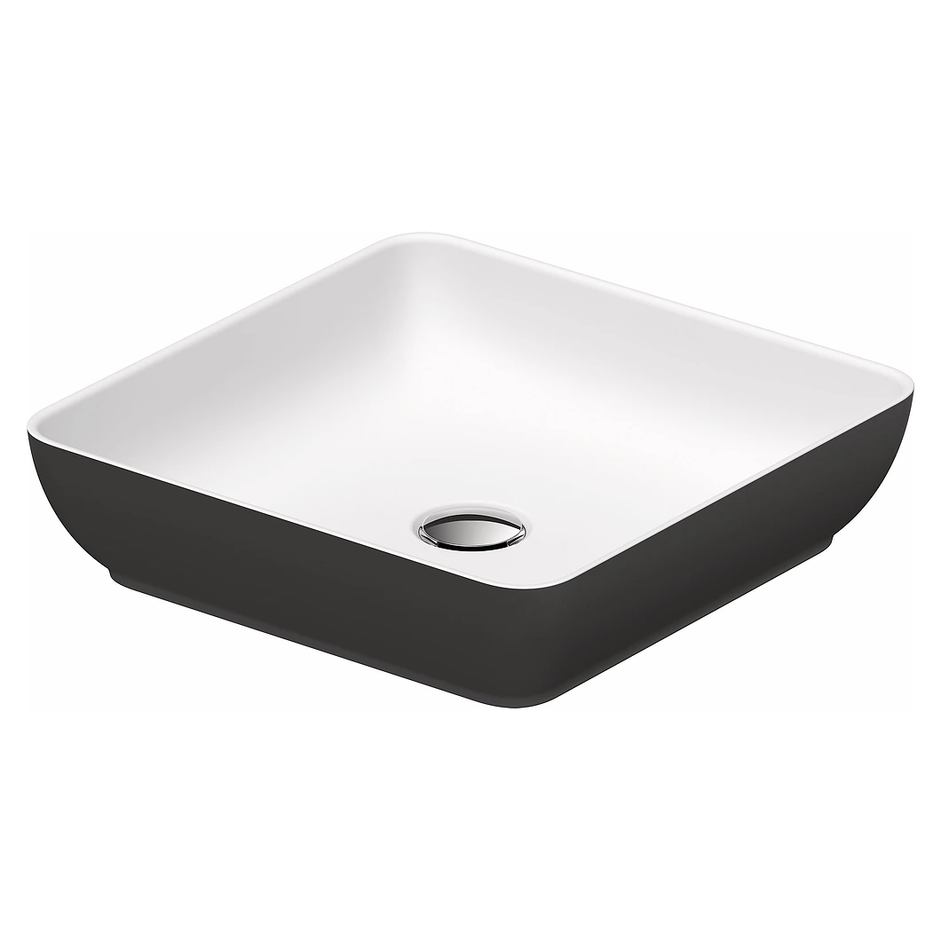 Duravit Sivida 40 Cm Beyaz Koyu Gri Kare Çanak Lavabo