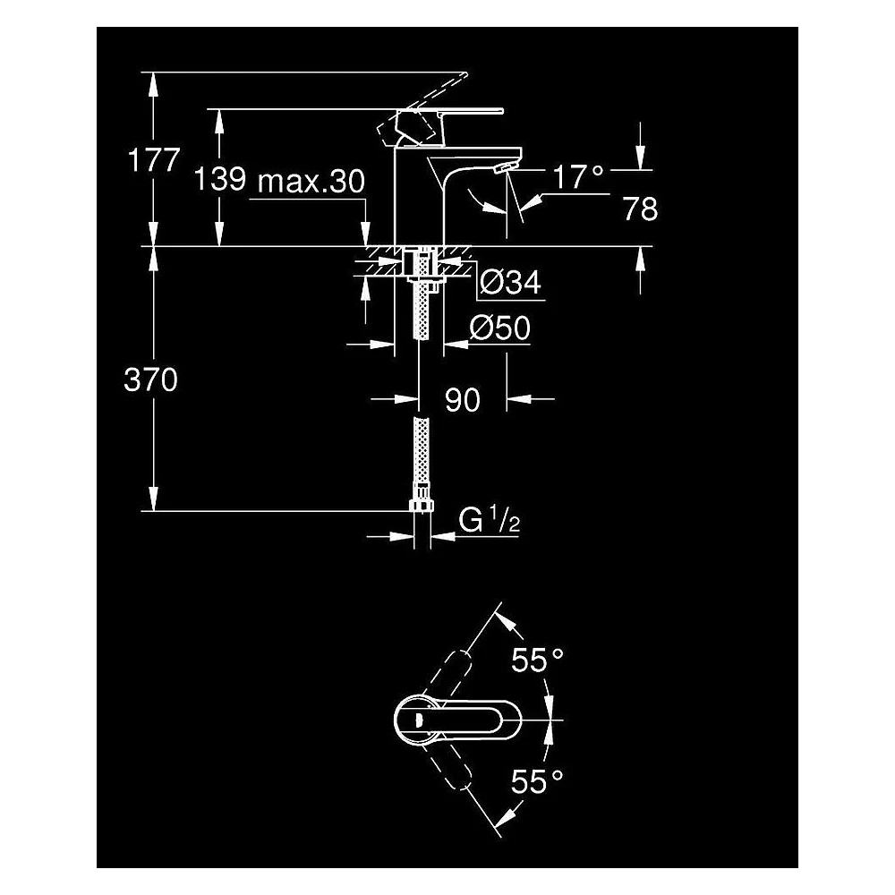 Grohe Get Siyah Süzgeçsiz S Lavabo Bataryası 2