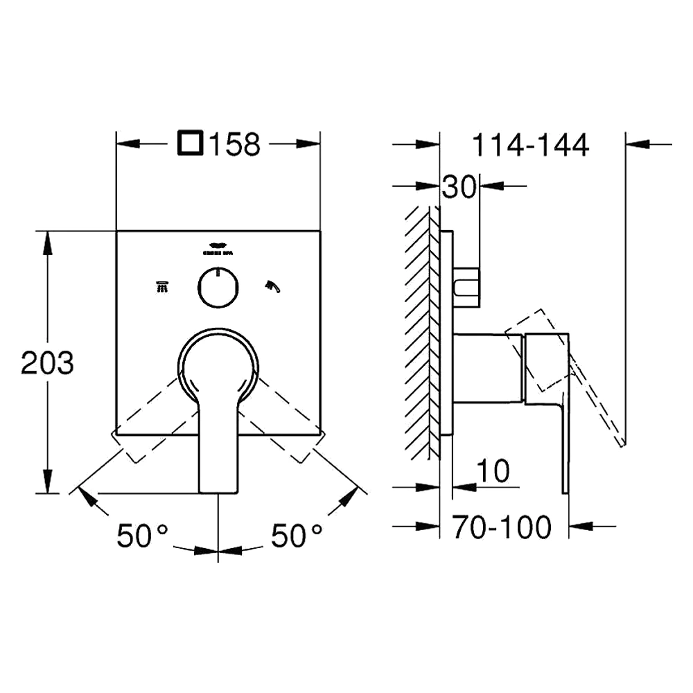 Grohe Allure Paslanmaz Çelik Ankastre Banyo Bataryası 2