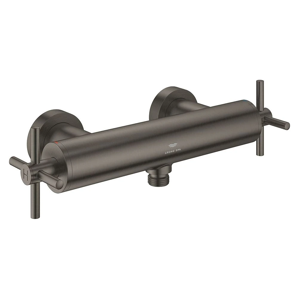 Grohe Atrio Fırçalanmış Antrasit Çift Volanlı Duş Bataryası