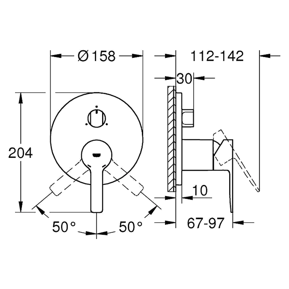 Grohe Lineare Siyah Ankastre Banyo Bataryası 2