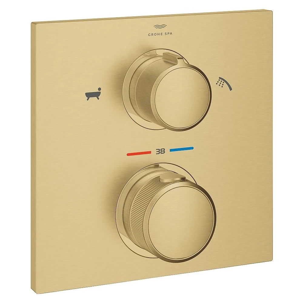 Grohe Allure Fırçalanmış Altın Termostatik Küvet Bataryası