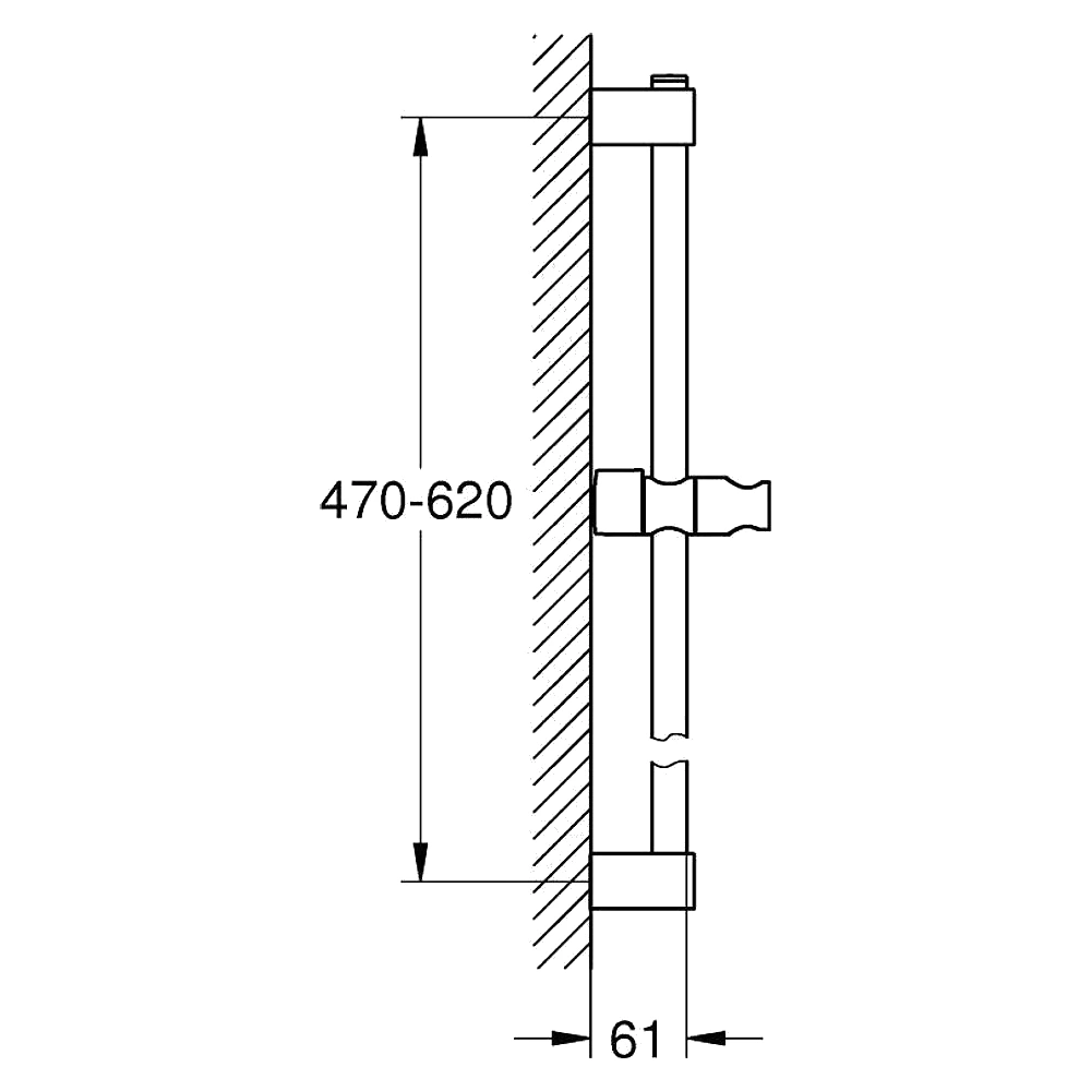 Grohe Tempesta Krom 60 Cm Duş Sürgüsü 2
