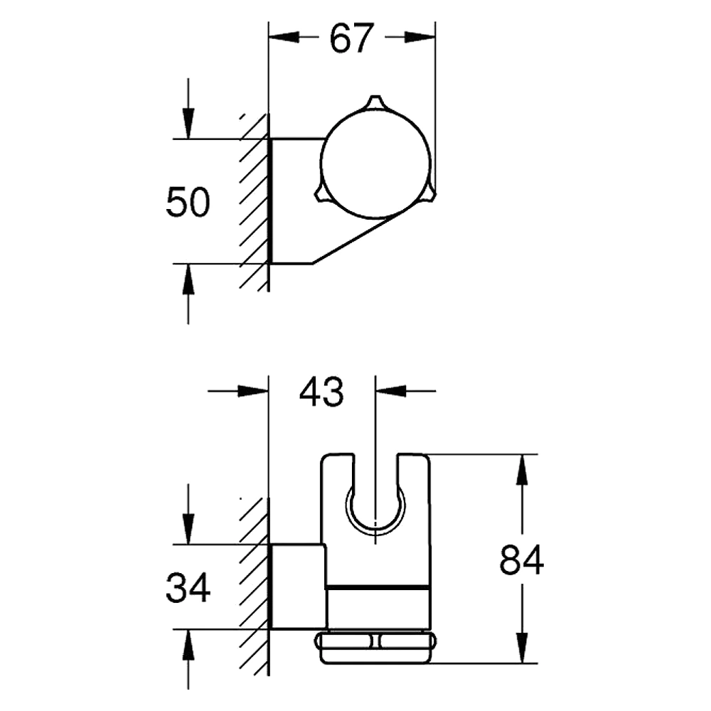 Grohe Tempesta Krom Ayarlanabilir El Duşu Askısı 2