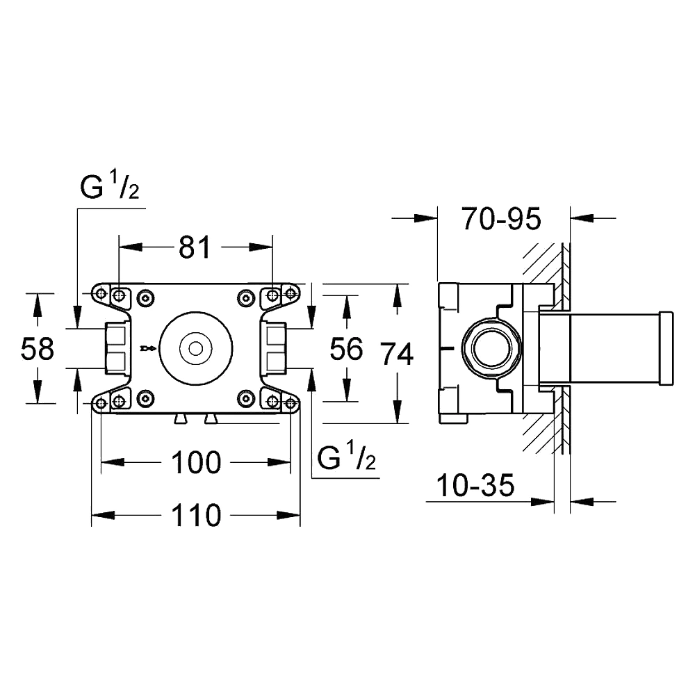 Grohe Grohtherm F Duş Çıkış Dirseği İç Gövdesi 2