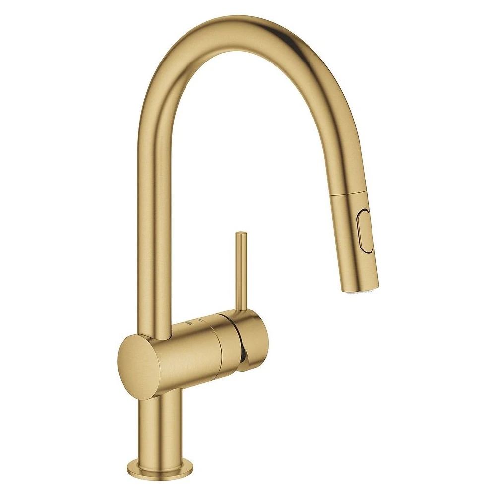 Grohe Minta Fırçalanmış Altın Yüksek Eviye Bataryası
