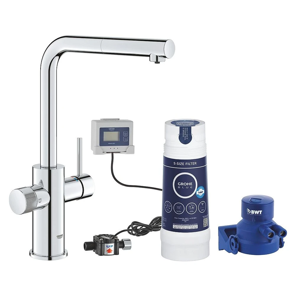 Grohe Blue Pure Minta Krom Spiralli Filtreli Eviye Bataryası