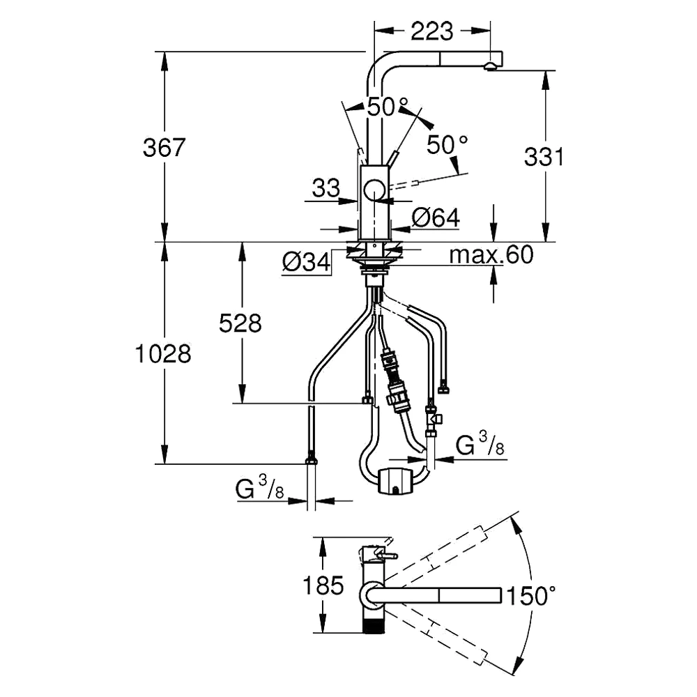 Grohe Blue Pure Minta Çelik Filtreli Eviye Bataryası 2