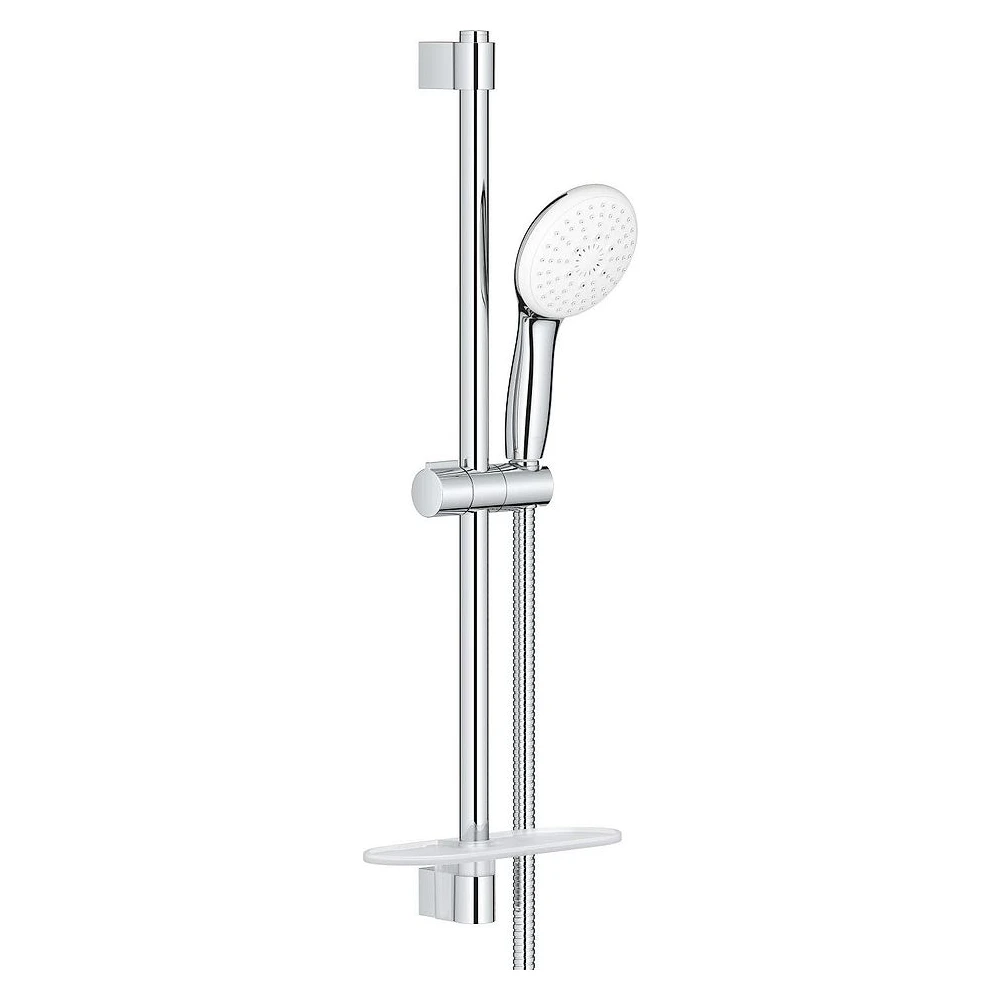 Grohe Tempesta Krom 3 Akışlı Raflı Metal Hortumlu Duş Seti