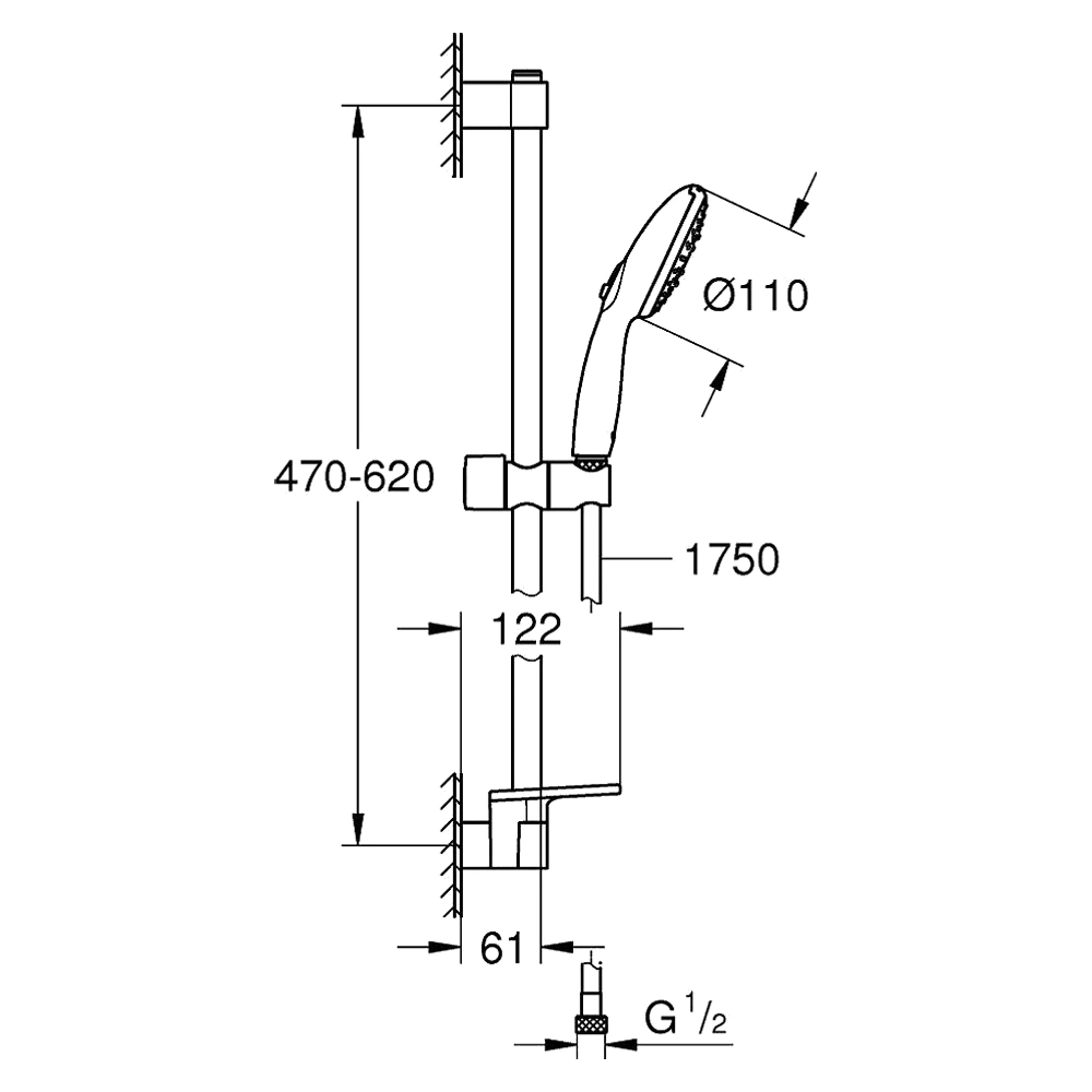 Grohe Tempesta 3 Akışlı 60 Cm Raflı Duş Seti 26918003 2