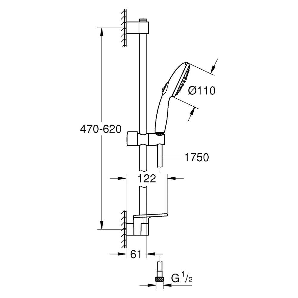 Grohe Tempesta 2 Akışlı 60 Cm Raflı Duş Seti 27926003 2