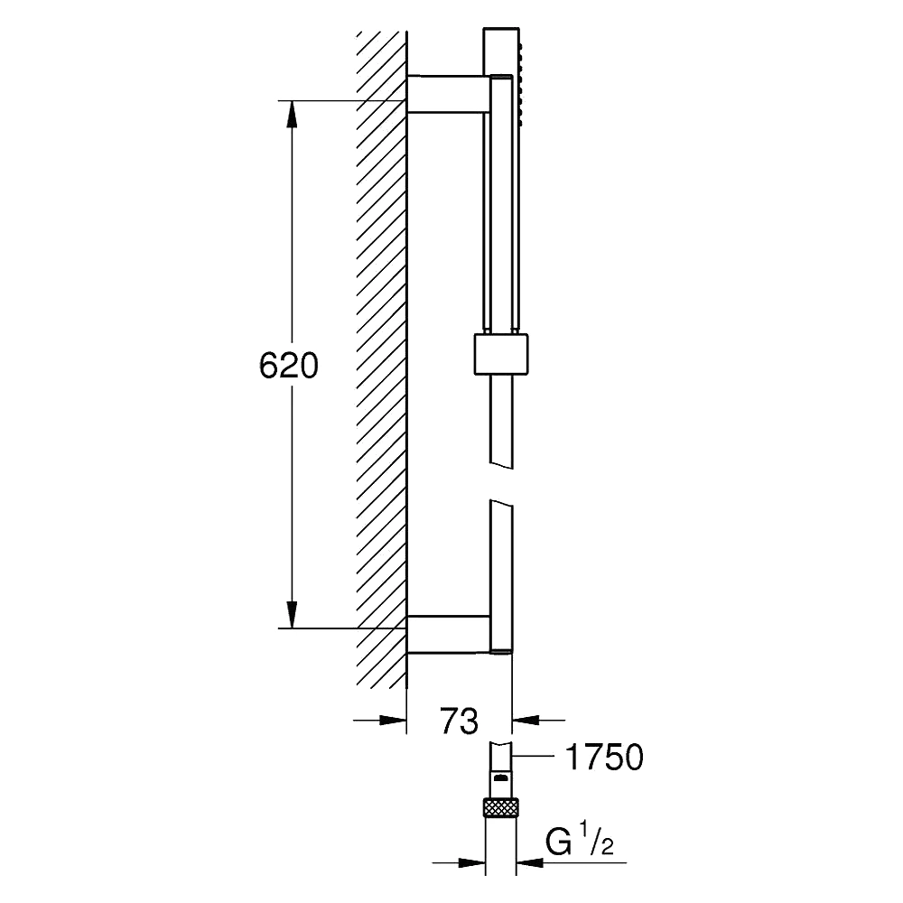 Grohe Euphoria Cube+ Stick Krom 60 Cm Sürgülü Duş Seti 2