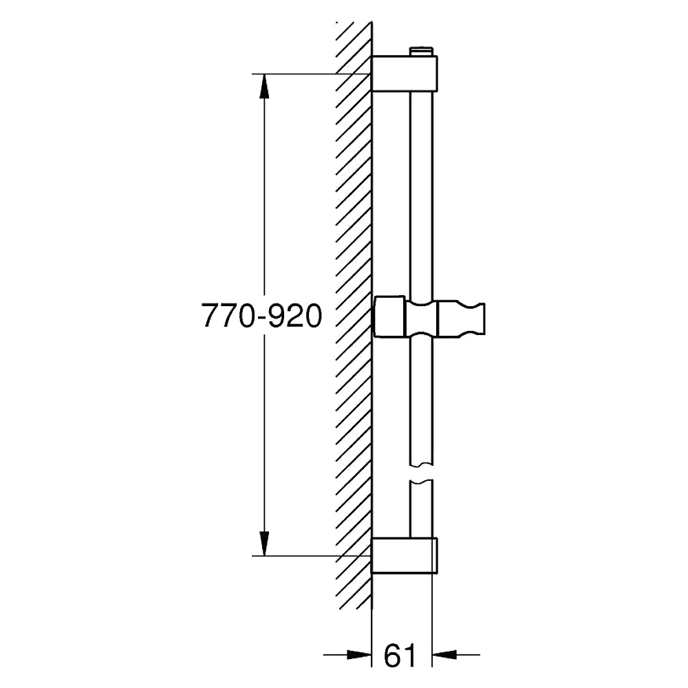 Grohe Tempesta Siyah 90 Cm Duş Sürgüsü 2