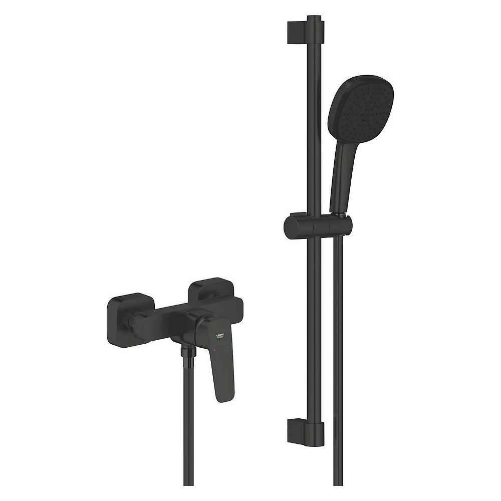 Grohe Cubeo Siyah Duş Bataryalı Sürgülü Duş Seti