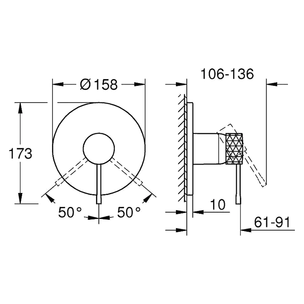 Grohe Essence Krom Ankastre Duş Bataryası 2