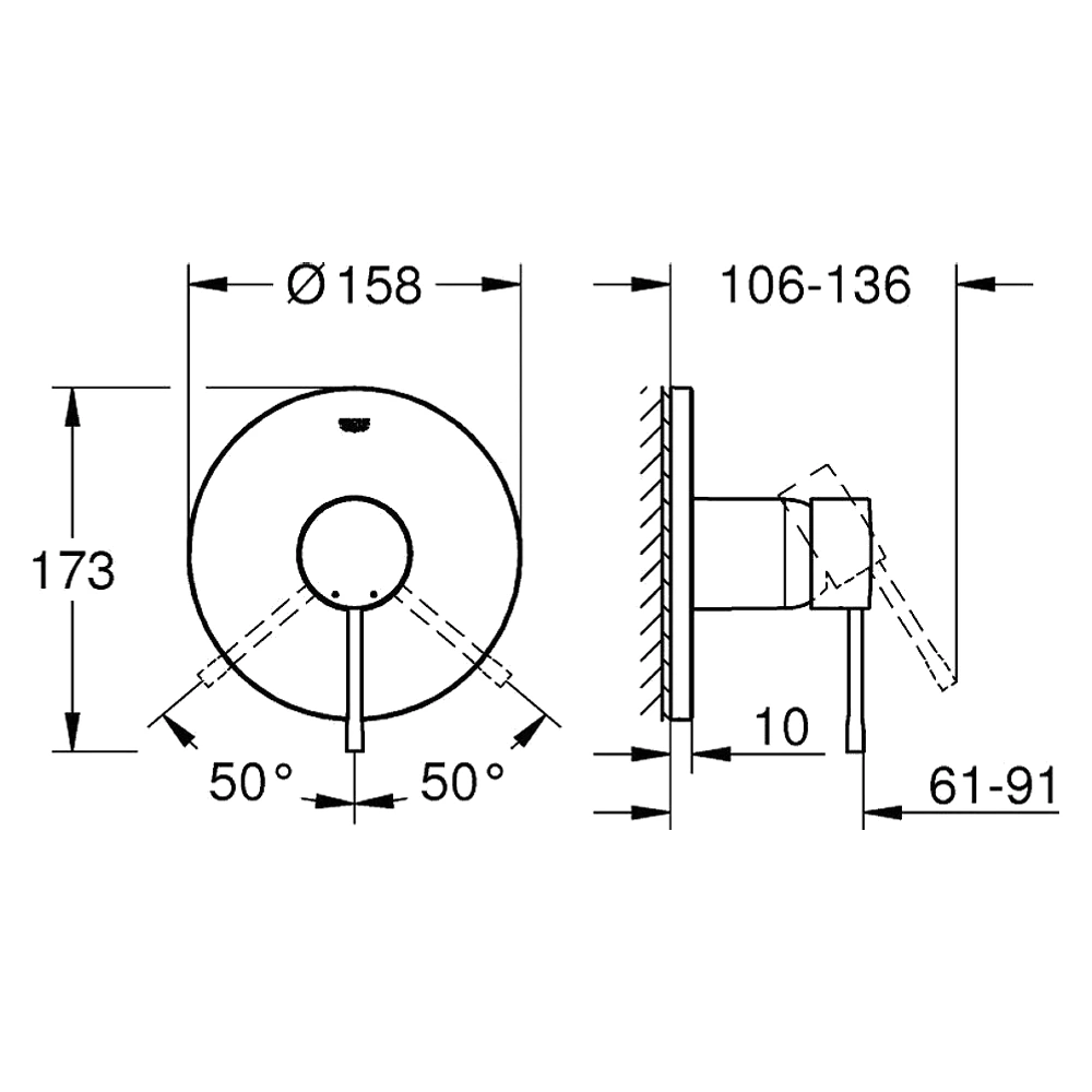 Grohe Essence Çelik Ankastre Duş Bataryası 2