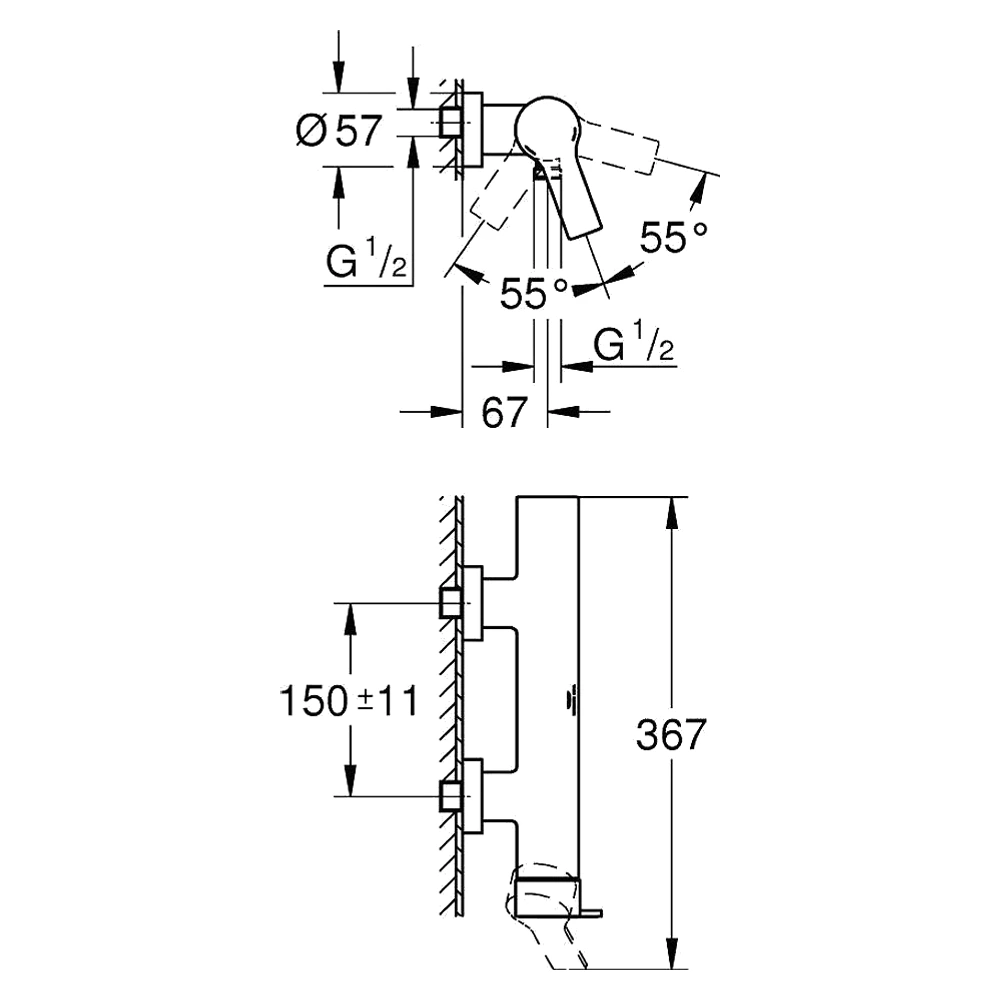 Grohe Allure Altın Sıva Üstü Duş Bataryası 2
