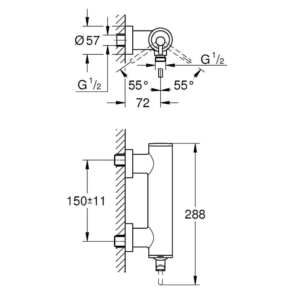 Grohe Atrio Fırçalı Altın Tek Kollu Sıva Üstü Duş Bataryası 2